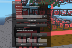 Screenshot of the Minetest mod “Schematics Editor”