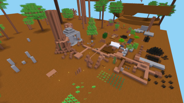 Screenshot of the development world of Shadow Forest